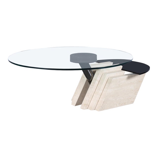 Italian Postmodern Travertine “Zeus” Adjustable Coffee Table by Lapalma For Sale