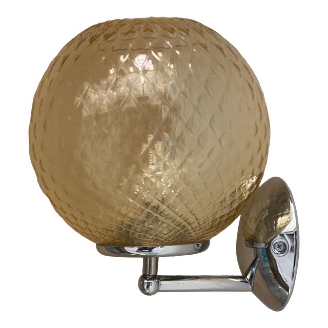 Contemporary "Ballotton" Amber Murano Glass Wall Sconce For Sale