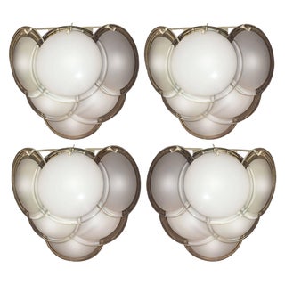Four Disc Sconces by Vistosi, Murano, 1970s, Set of 4 For Sale