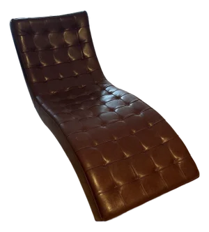Roche Bobois “Dolce” Chaise in a Distressed Brown Having Aluminum Legs.