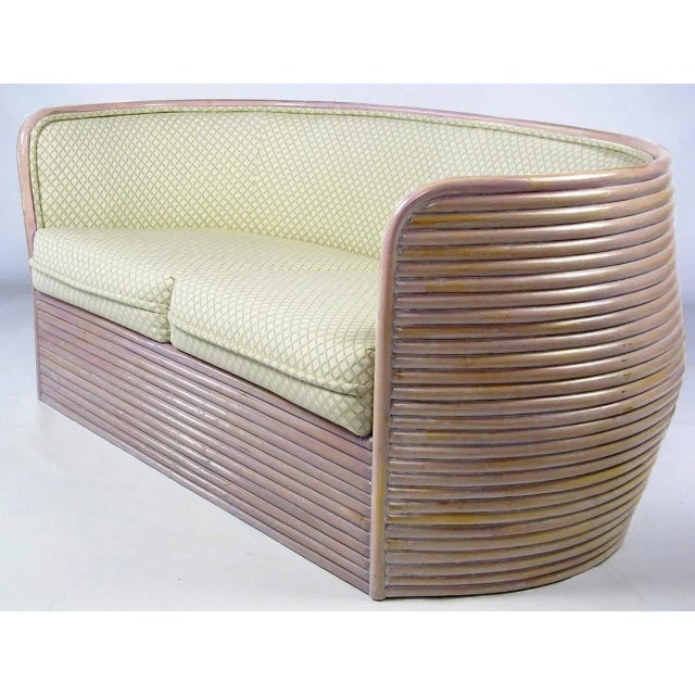 1980s Baker Bombe Rattan Settee For Sale In Chicago - Image 6 of 8