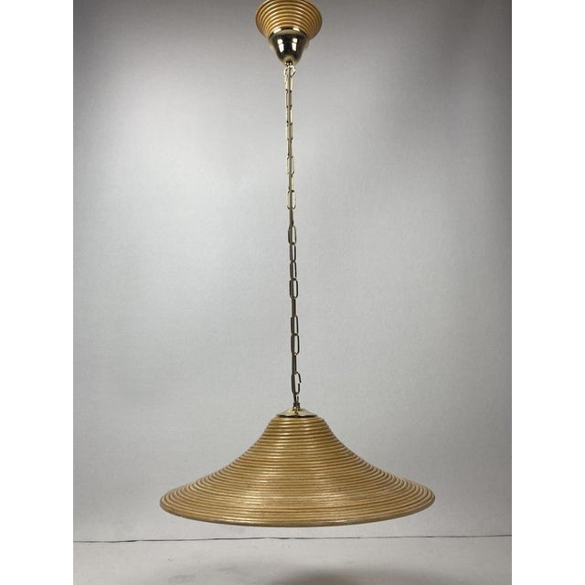 Italian Bamboo and Brass Pendant, 1970s For Sale - Image 15 of 15