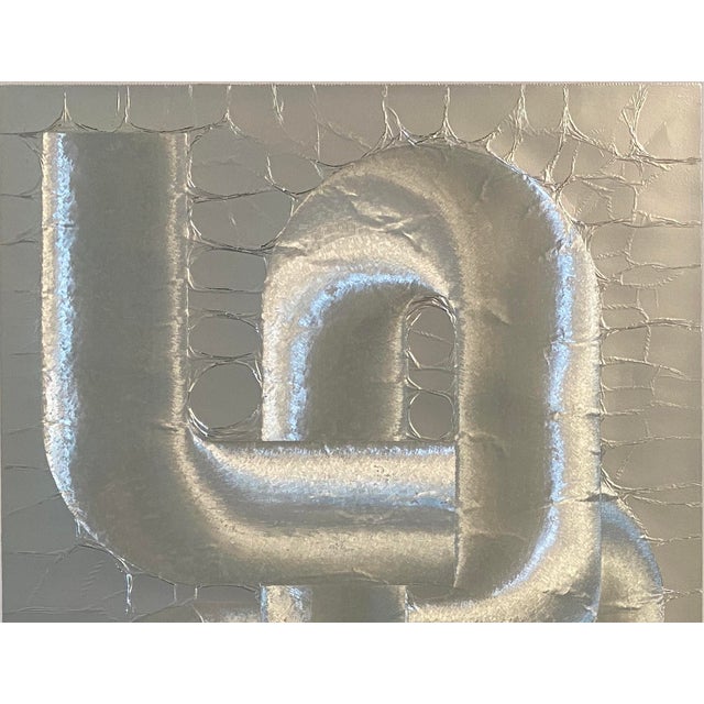 Modern Optical Art on Foil Paper by Patrick Dupré Manner of Julio Le Parc For Sale - Image 4 of 6