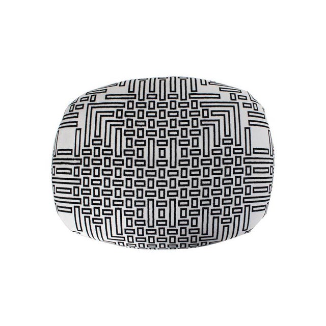 Metal Mid-Century Black and White Geometric Footstool, Italy, 1950 For Sale - Image 7 of 9