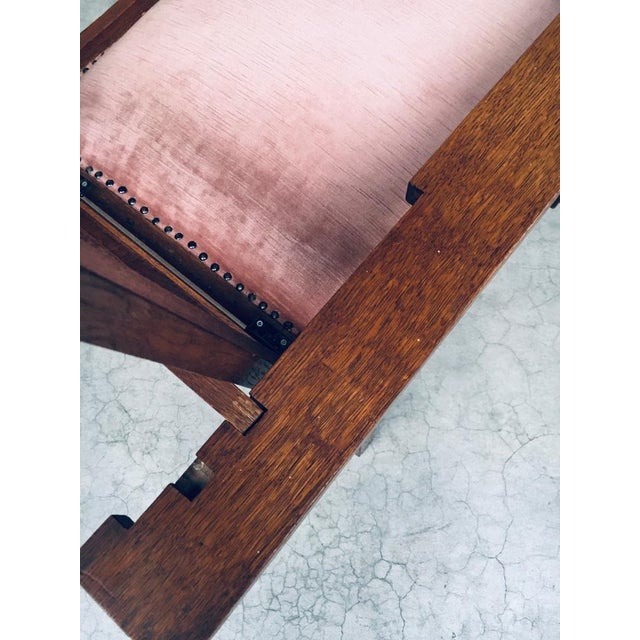 Brown Dutch Art Deco Modernist Reclining Grand Armchair, Netherlands, 1920s For Sale - Image 8 of 18