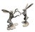 Metal A Pair of Vintage Cast Iron Boxing Hares Garden Statues For Sale - Image 7 of 12