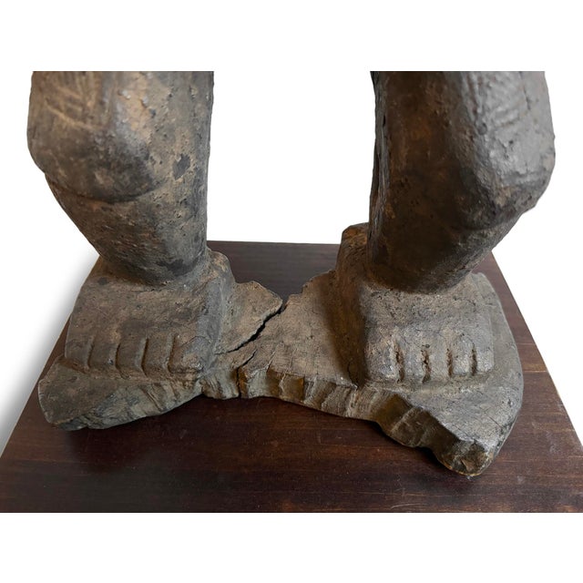 Brown Antique Old Afo Maternity Figure W/Baby For Sale - Image 8 of 10