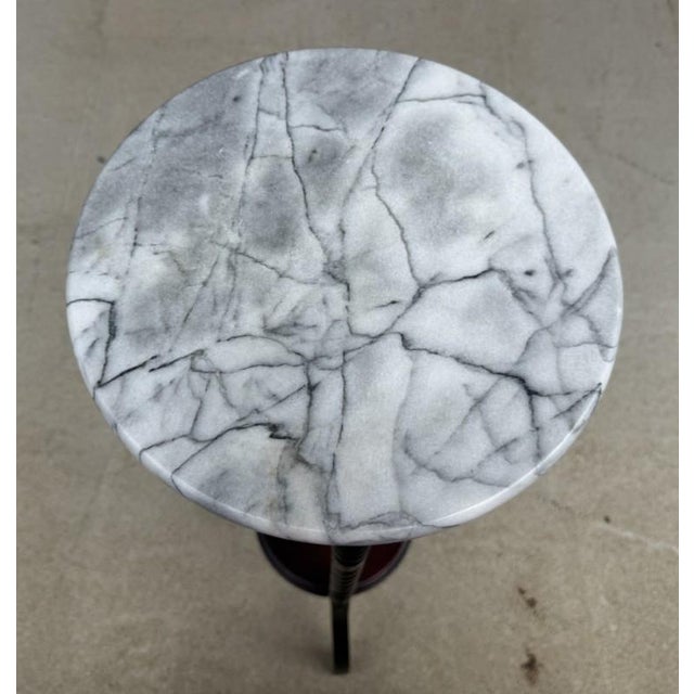 Vintage Marble-Top Barley Twist Pedestal/Plant Stand For Sale - Image 4 of 6