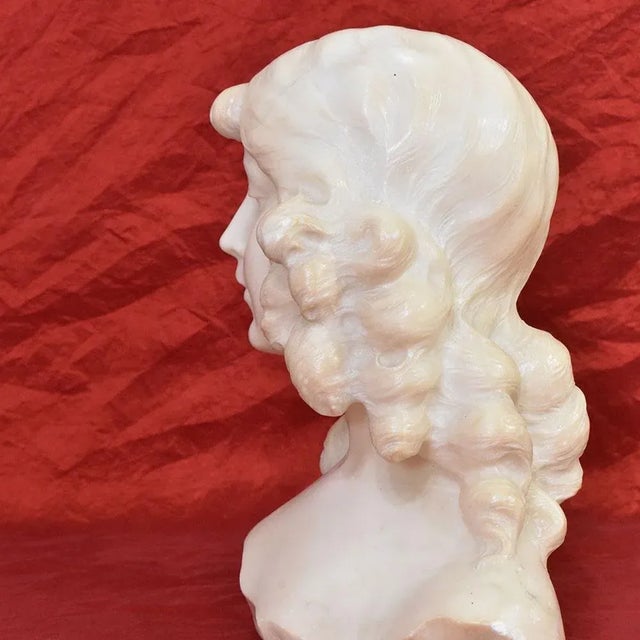 Bust of Young Girl, 19th Century, Marble For Sale - Image 9 of 12