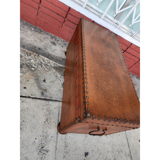 Vintage Leather Trunk Box For Sale - Image 4 of 12