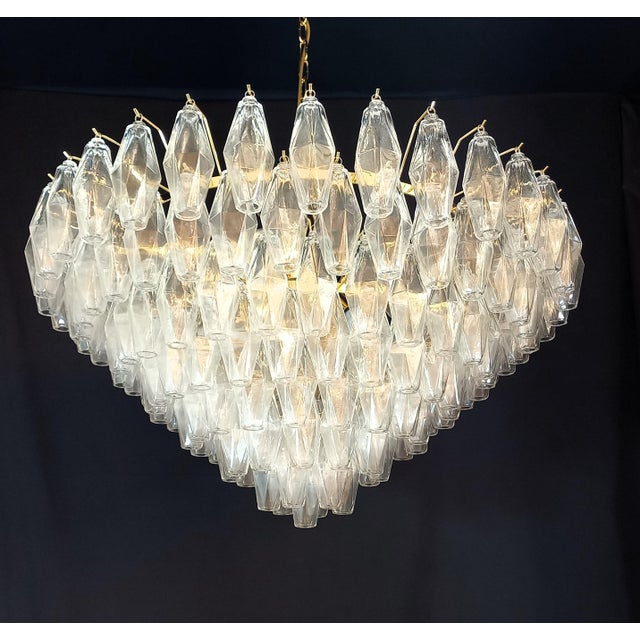 Handmade Crystal Polyhedron Glass Chandelier, 1962 For Sale - Image 12 of 12