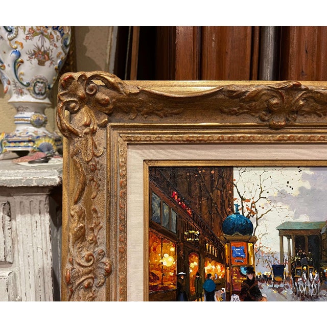 Pair of Mid-Century Paris Street Scenes Paintings by Robert Lebron, Framed For Sale - Image 15 of 18