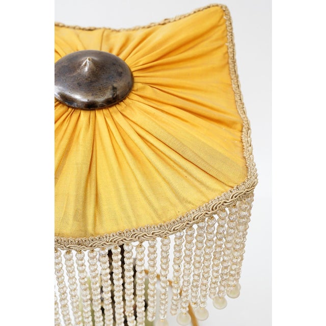 Bronze Table Lamp with Marble and Fabric Shade, 1908 For Sale - Image 10 of 18