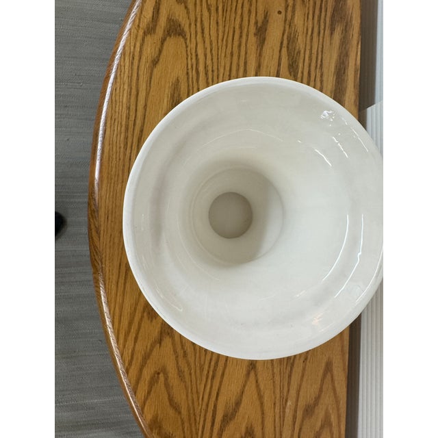 Double Handle Trophy Urn/Pedestal Vase, White For Sale - Image 11 of 12