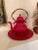 Modern Vintage Red Tea Pot & Plate Set- 2 Pieces For Sale - Image 3 of 11