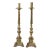 19th C. European Louis XVI Empire Altar Church Brass Candlesticks S/2 For Sale