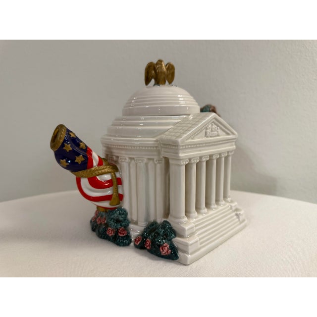 Figurative 1990s Limited Edition "The Jefferson Memorial" Teapot With Lid Produced by Fitz and Floyd For Sale - Image 3 of 13