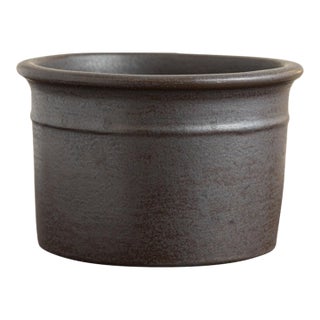 Vintage California Modern Brown Glazed Stoneware Planter, Architectural Pottery Style For Sale