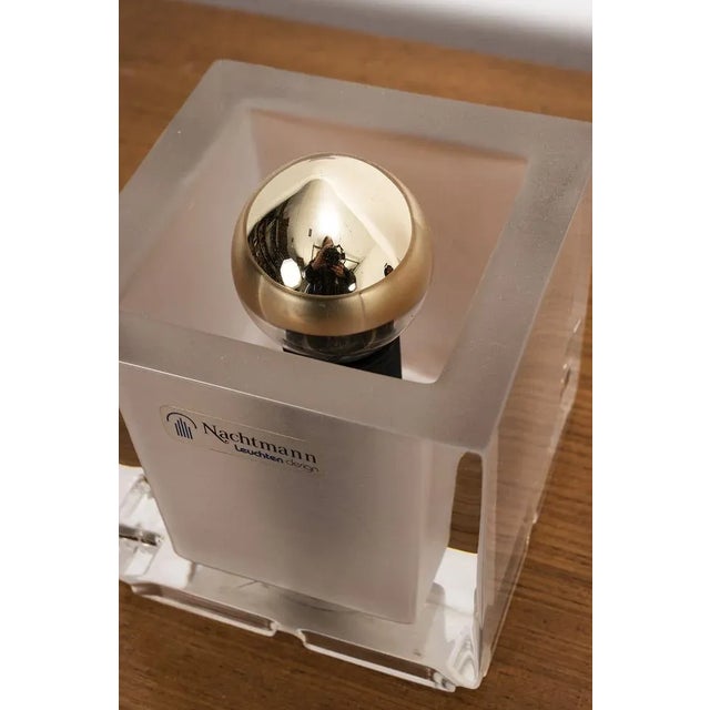 Little glass table lamp from nachtmann leuchten design. In good vintage condition. Measurements l. 10 cm; h. 12 cm; b. 10...