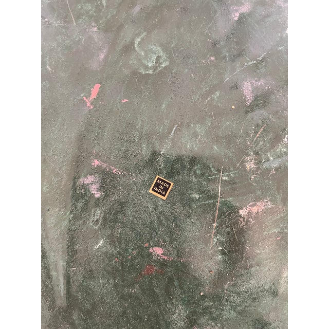 Metal Vintage Black Metal Umbrella Stand Hand Painted Flowers Tulip and Leaves For Sale - Image 7 of 10