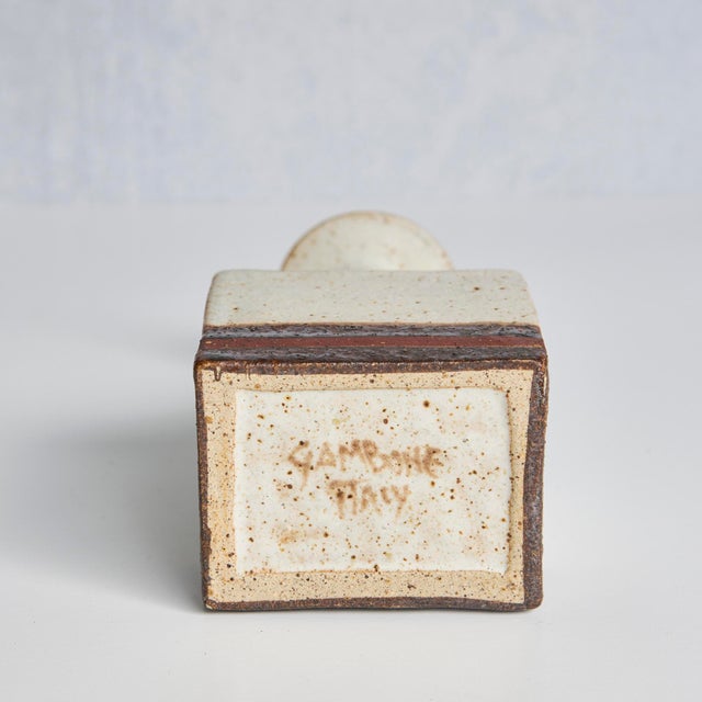 Pair of Rare Bruno Gambone Ceramic Vases Italy – Mid-20th Century For Sale - Image 11 of 13