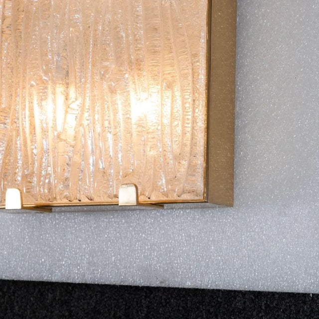 Metal Wavy Textured Glass Sconce With Clip Details For Sale - Image 7 of 11