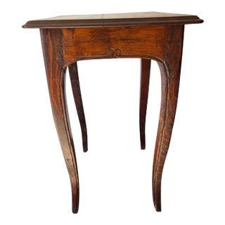 19th Century Antique French Country Style Tiger Oak Small Side Table. For Sale