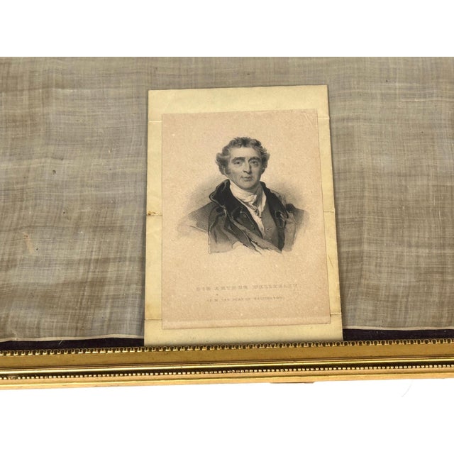 Mid-Century Modern Sir Arthur Wellesley, 1st Duke of Wellington's Silk Handkerchief, Framed For Sale - Image 3 of 18