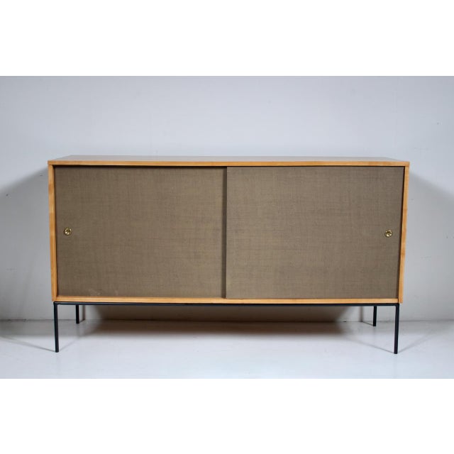 Paul McCobb Planner Group Maple, Grasscloth & Wrought Iron Credenza, 1950s For Sale - Image 18 of 18