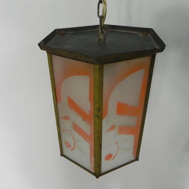 Art Deco Hanging Lamp with Glass Plates For Sale - Image 9 of 17
