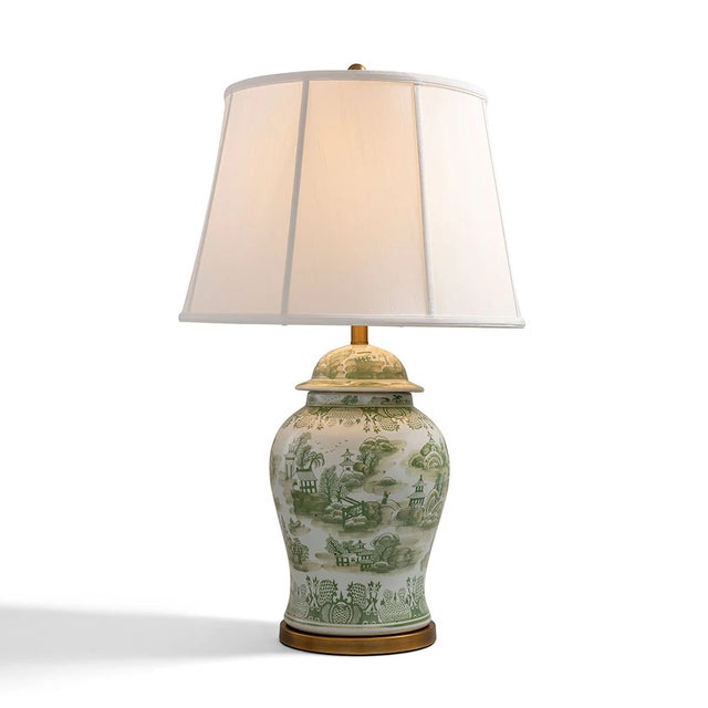2020s Green Willow Large Ginger Jar Lamp For Sale - Image 5 of 5