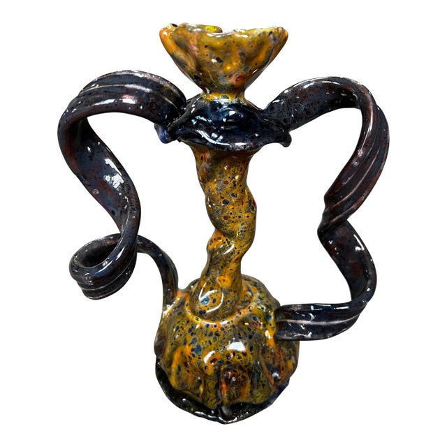 Ceramic Sculpture Vase in the Style of George Ohr For Sale