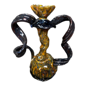 Ceramic Sculpture Vase in the Style of George Ohr