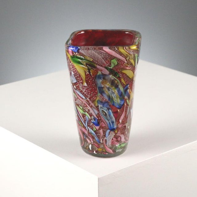 Brown Tutti Frutti Vase in Polychrome with Silver Inclusions For Sale - Image 8 of 8