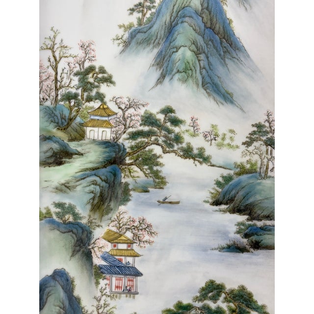 Chinese Four Panel Folding Screen, Vintage For Sale - Image 11 of 12