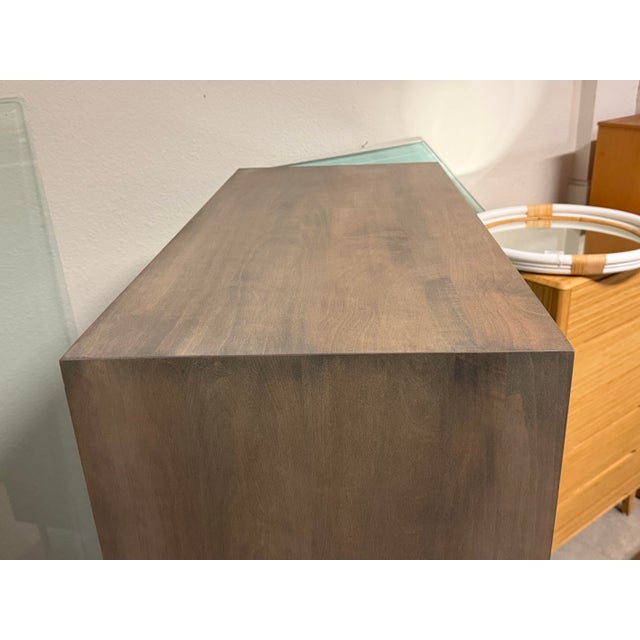 Wood Room & Board Hudson Collection Storage Cabinet, Shell Stained For Sale - Image 7 of 12