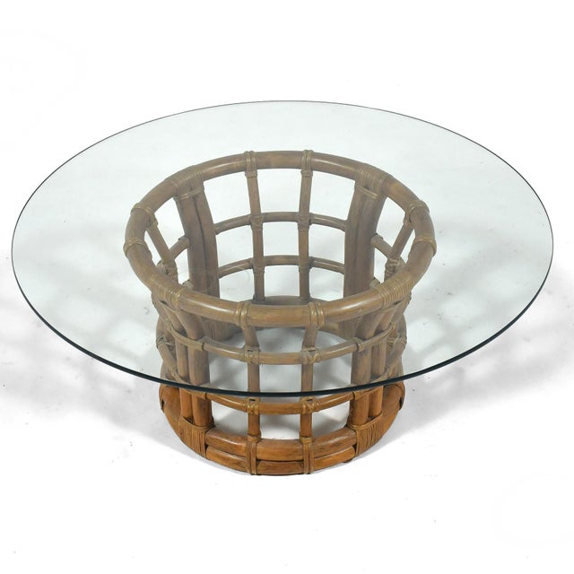 Wood Brown Jordan Rattan Coffee Table For Sale - Image 7 of 12