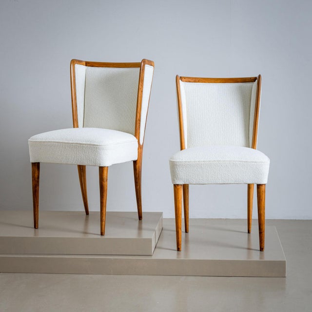 Off-white Pair of Side Chairs, Italy 1950s For Sale - Image 8 of 15