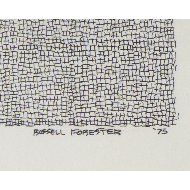 1970s 1975 Abstract Ink Drawing by Russell Forester For Sale - Image 5 of 6
