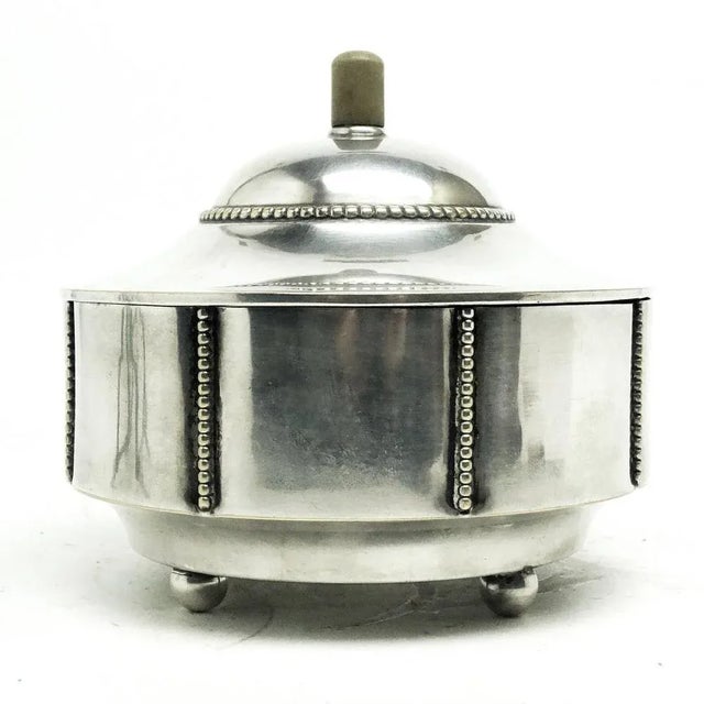 Metal Austrian Art Deco Sugar Bowl from Herrmann, 1930s For Sale - Image 7 of 13