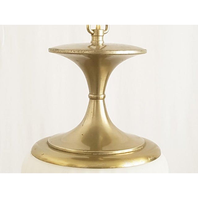 Italian Opaline Glass & Nickel-Plated Metal Pendant Lamp from Reggiani, 1960s For Sale - Image 9 of 11