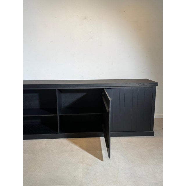 Black Wooden Sideboard with Panel Doors For Sale - Image 11 of 13