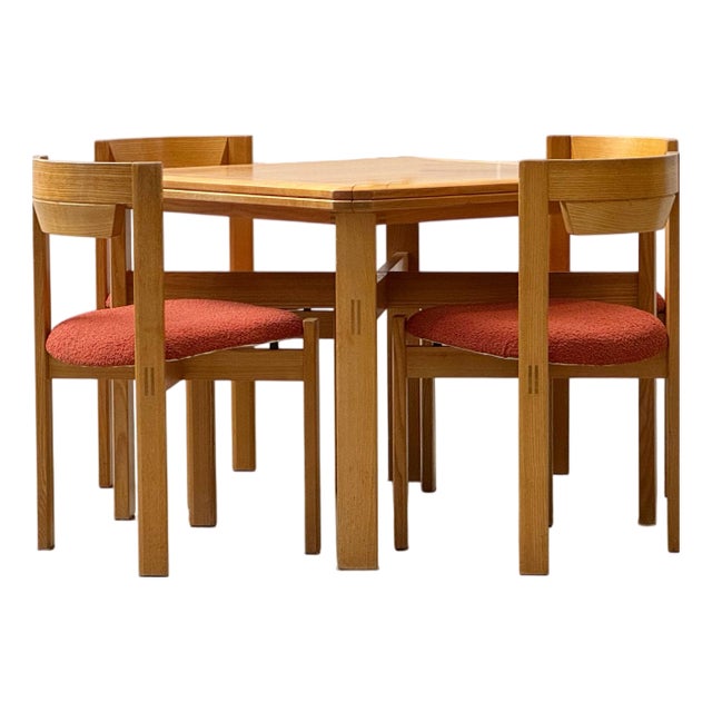 Vintage Dining Set by Girsberger, Switzerland, 1970s, Set of 5 For Sale