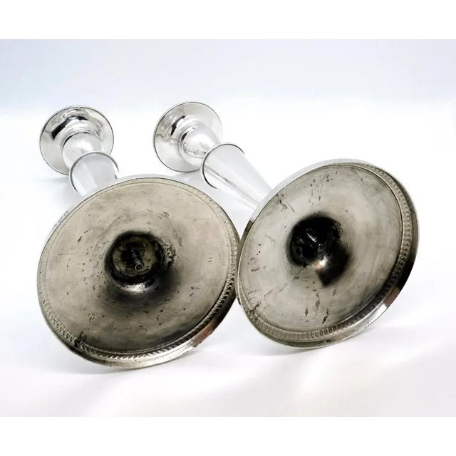 Empire Italian Silver Candlesticks, Milan, 1810s, Set of 2 For Sale - Image 4 of 6