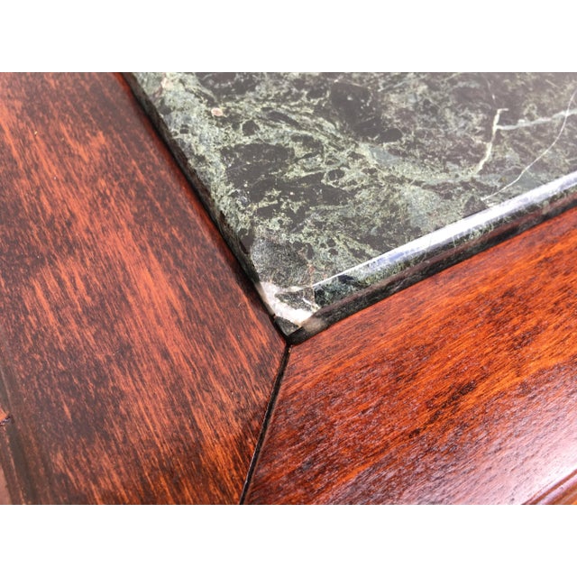 Louis XVI Style Marble, Brass & Wood Coffee Table, 1980s For Sale - Image 12 of 18