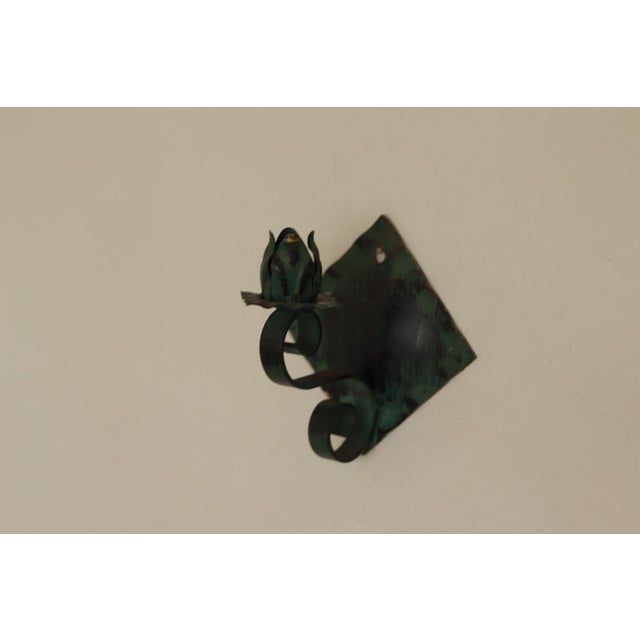 Vintage Swedish Verdigris Sconces in Metal, Set of 2 For Sale - Image 13 of 18