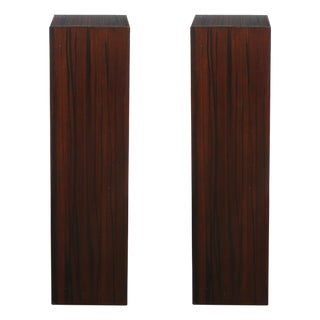 Pair of Art Deco Rectilinear Rosewood Pedestals For Sale