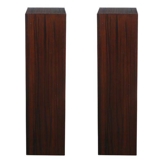 Pair of Art Deco Rectilinear Rosewood Pedestals For Sale