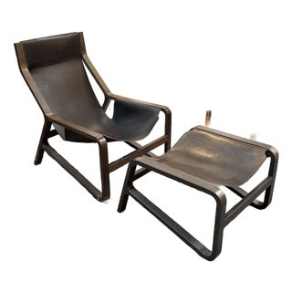 Toro Lounge Chair + Ottoman, Set For Sale