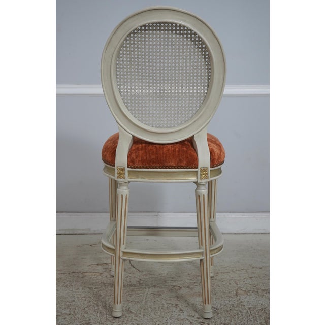 Set of 4 Frontgate French Louis XVI Style Bar Stools For Sale - Image 4 of 18